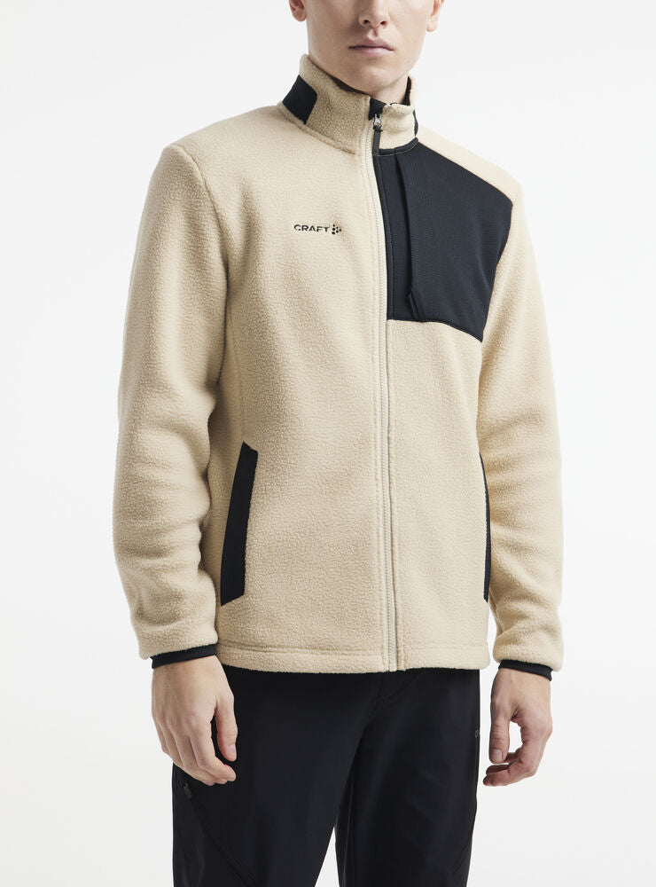Adv Explore Pile Fleece Jacket M von Craft – Ecru/Black