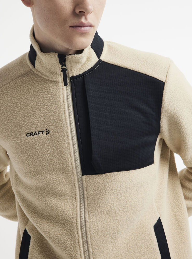 Adv Explore Pile Fleece Jacket M von Craft – Ecru/Black