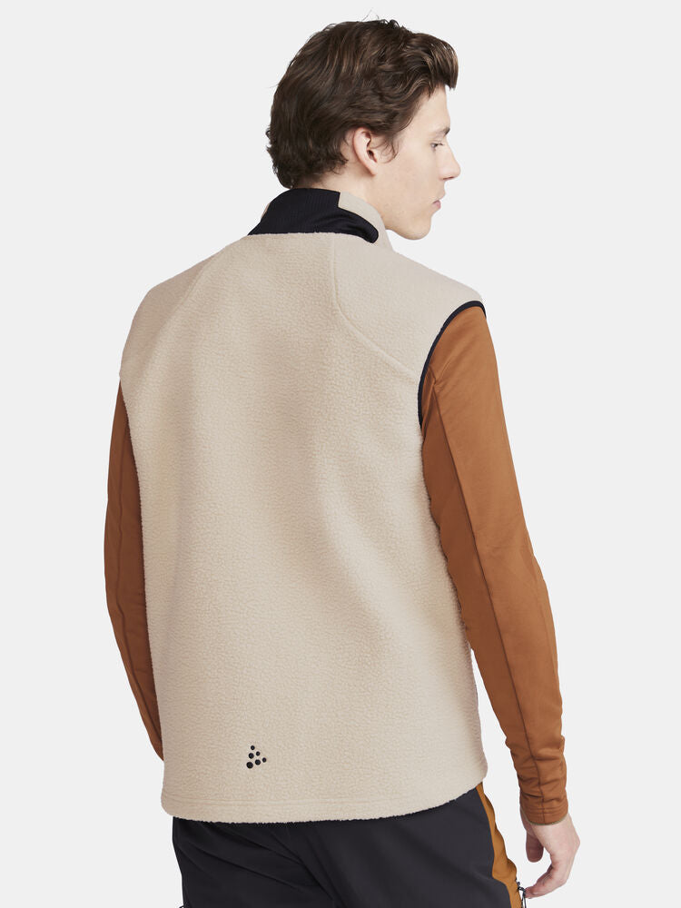 Adv Explore Pile Fleece Vest M von Craft – Ecru/Black