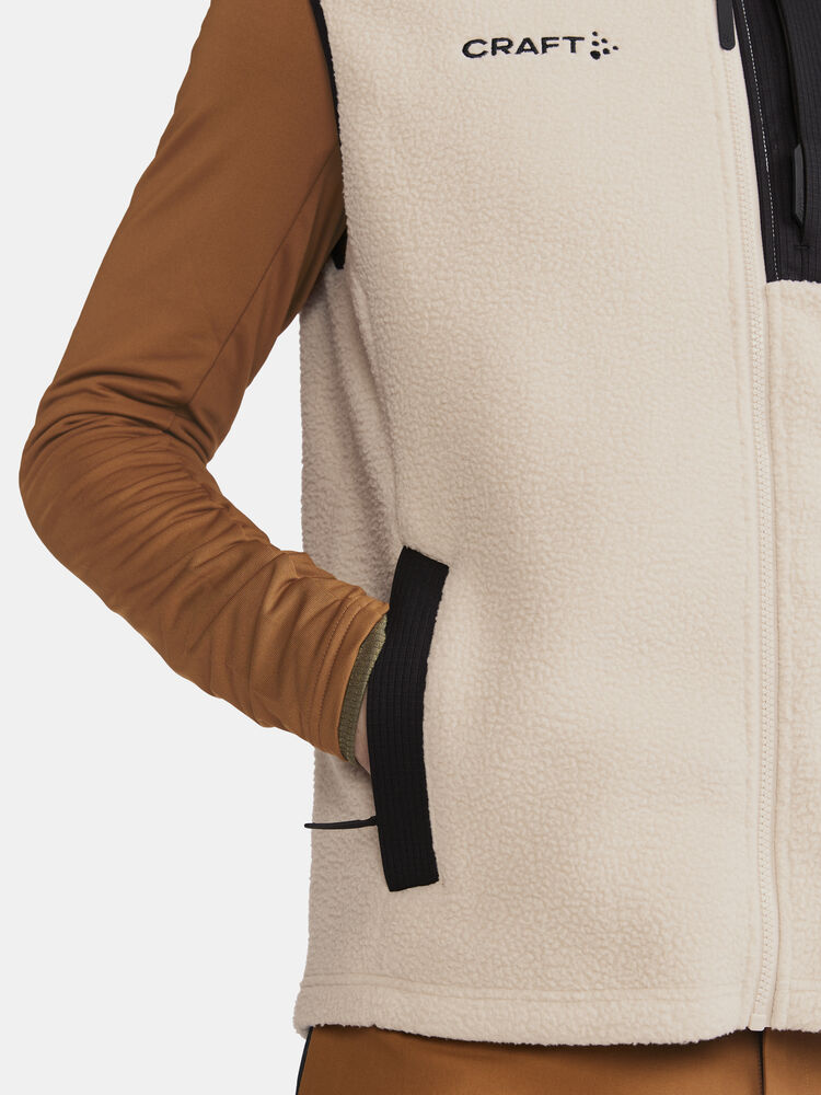 Adv Explore Pile Fleece Vest M von Craft – Ecru/Black