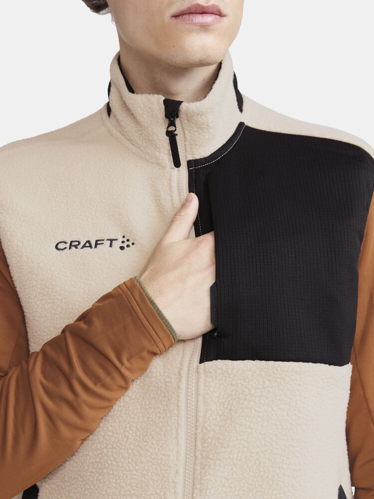 Adv Explore Pile Fleece Vest M von Craft – Ecru/Black