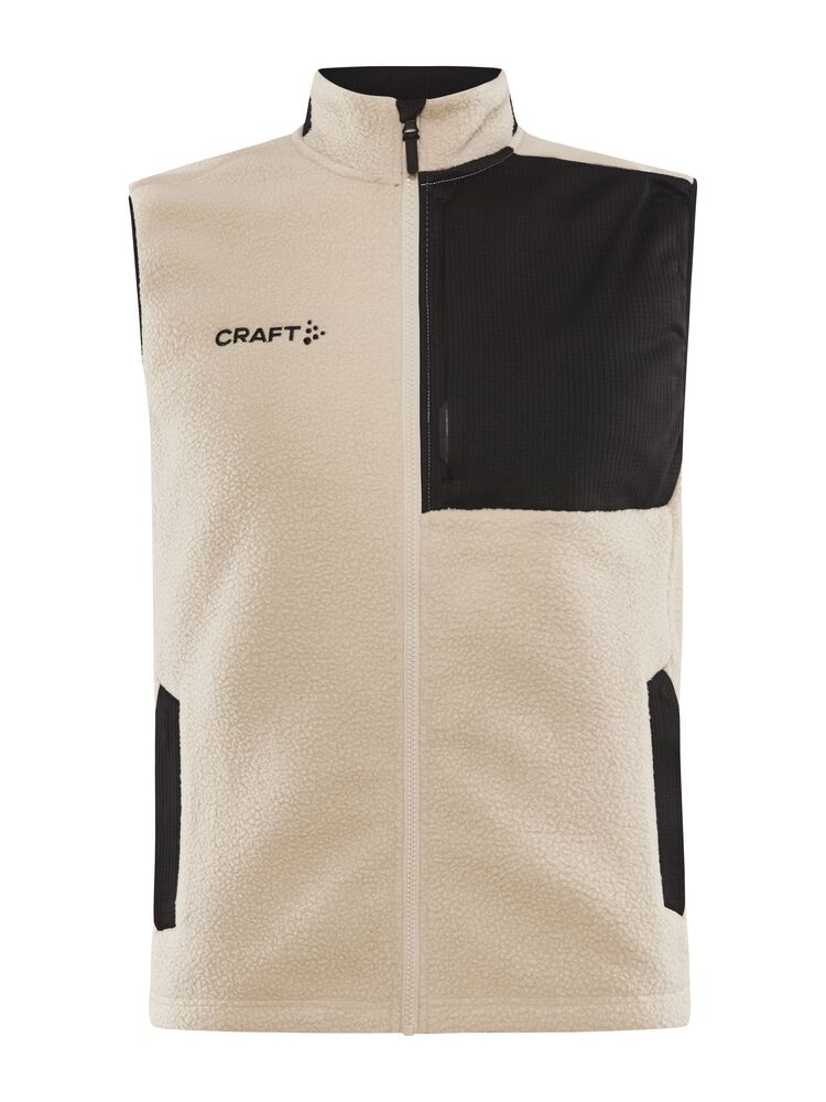 Adv Explore Pile Fleece Vest M von Craft – Ecru/Black