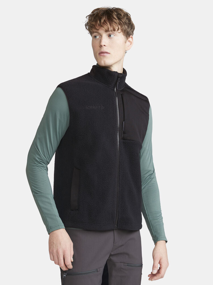 Adv Explore Pile Fleece Vest M von Craft – Ecru/Black