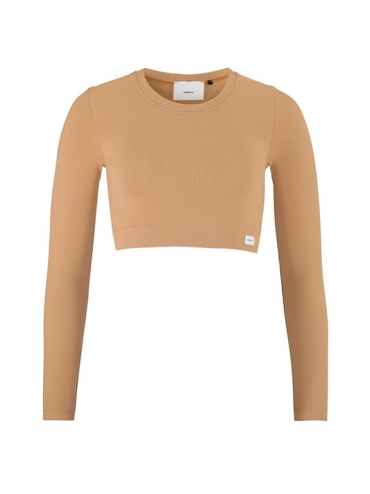 Craft Collective Rib Cropped Ls Top W – Shirts & Oberteile