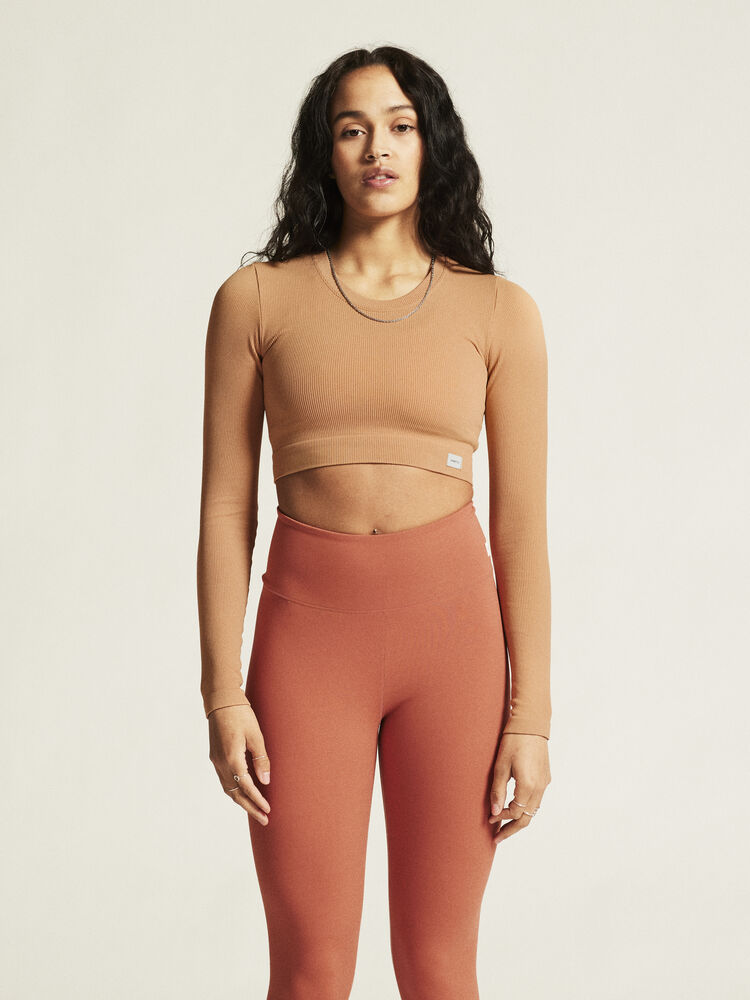 Collective Rib Cropped Ls Top W von Craft – Syrup