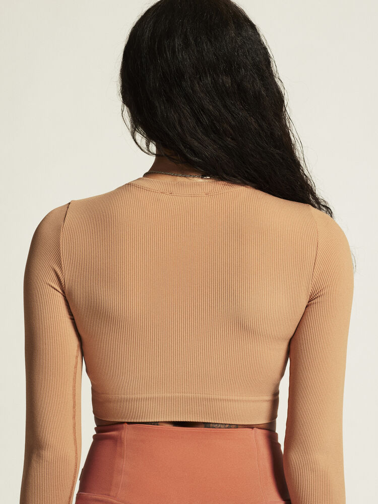 Collective Rib Cropped Ls Top W von Craft – Syrup