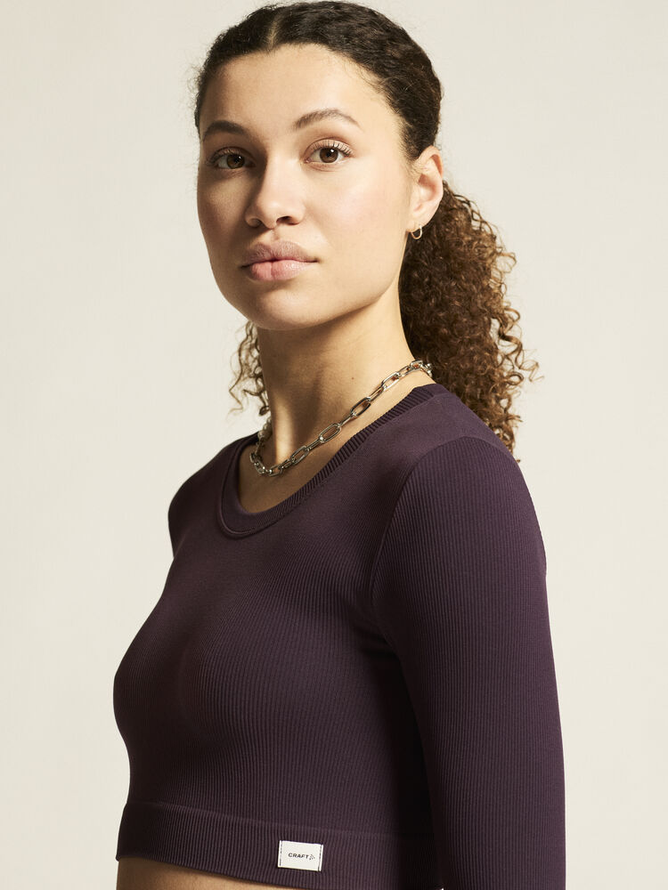 Collective Rib Cropped Ls Top W von Craft – Syrup