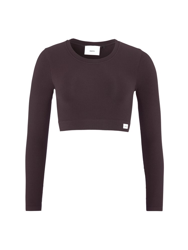 Collective Rib Cropped Ls Top W