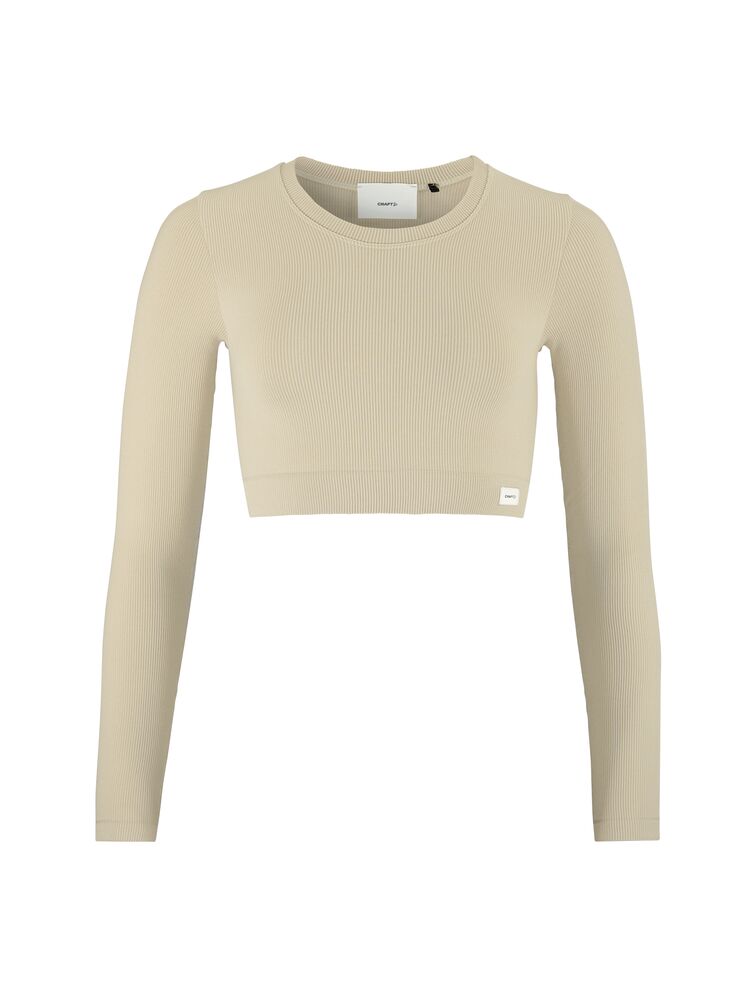 Collective Rib Cropped Ls Top W