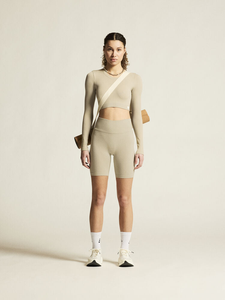 Collective Rib Cropped Ls Top W
