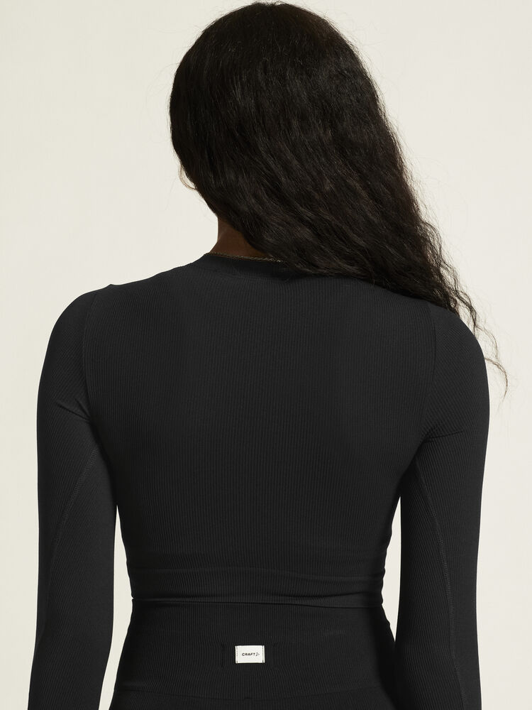 Collective Rib Cropped Ls Top W
