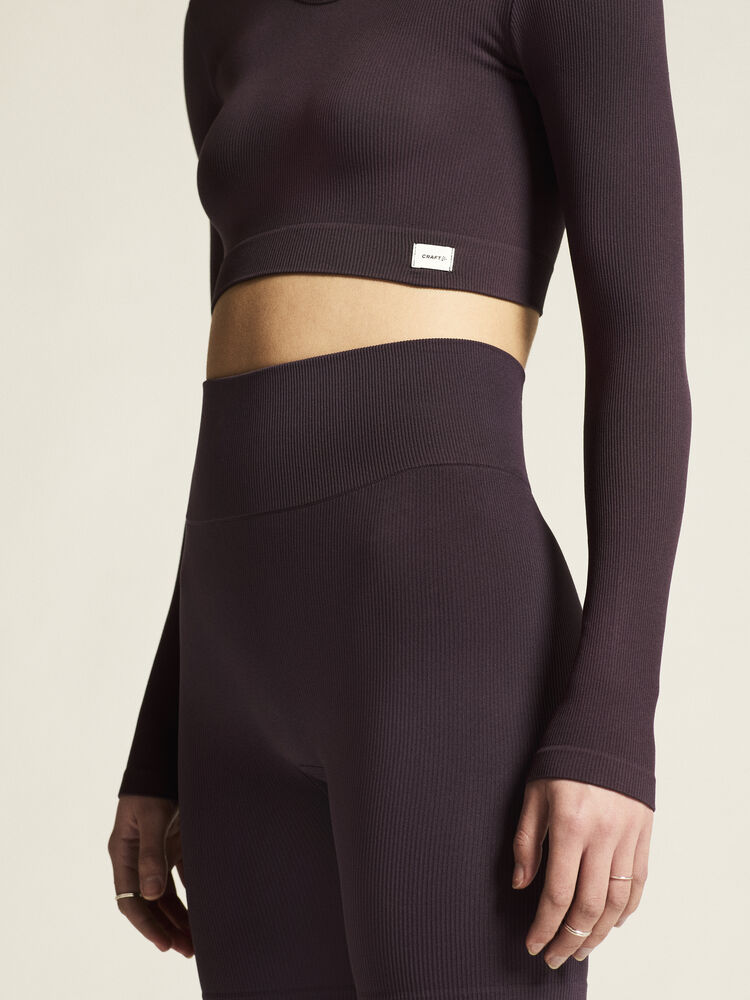 Collective Rib Short Tights W von Craft – Dk Plum