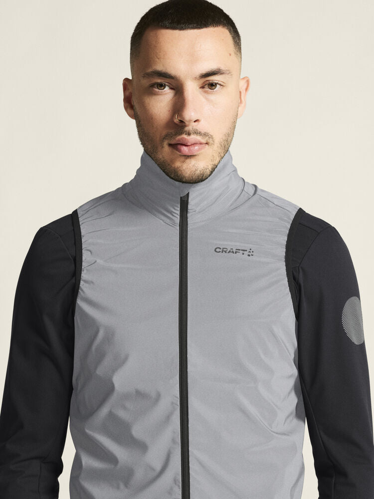 Adv Essence Lumen Wind Vest M von Craft – Silver Reflective/Black