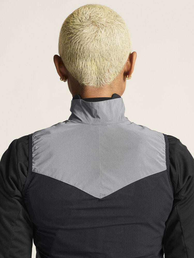 Adv Essence Lumen Wind Vest W von Craft – Silver Reflective/Black