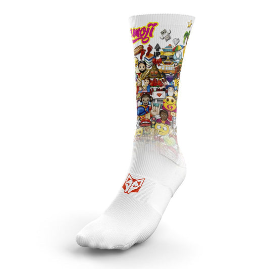 OTSO Sublimierte Sportsocken - Emoji Big Wave – Produktansicht