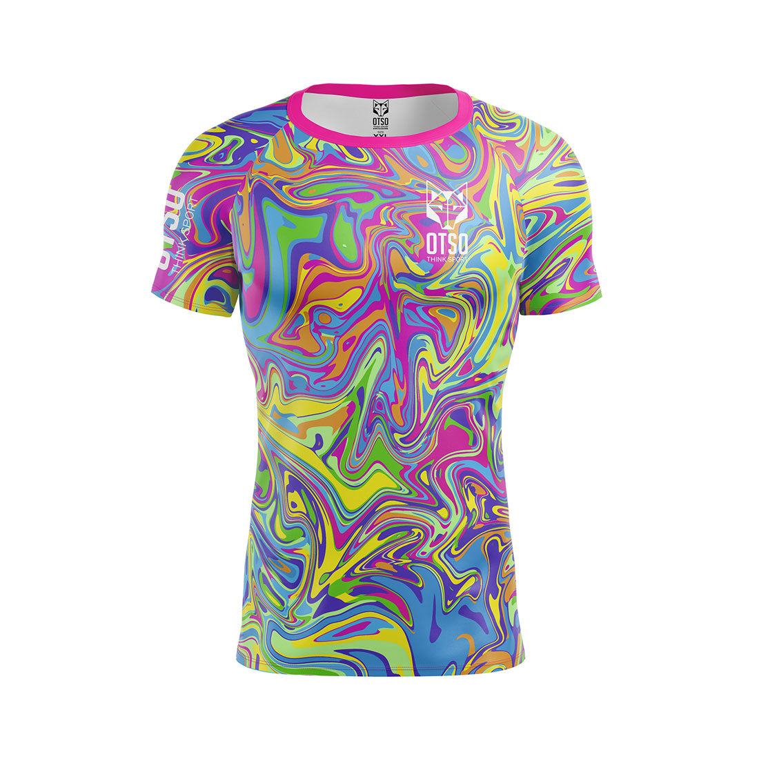 OTSO Herren Kurzarm-Funktionsshirt - Psychedelic – Produktansicht