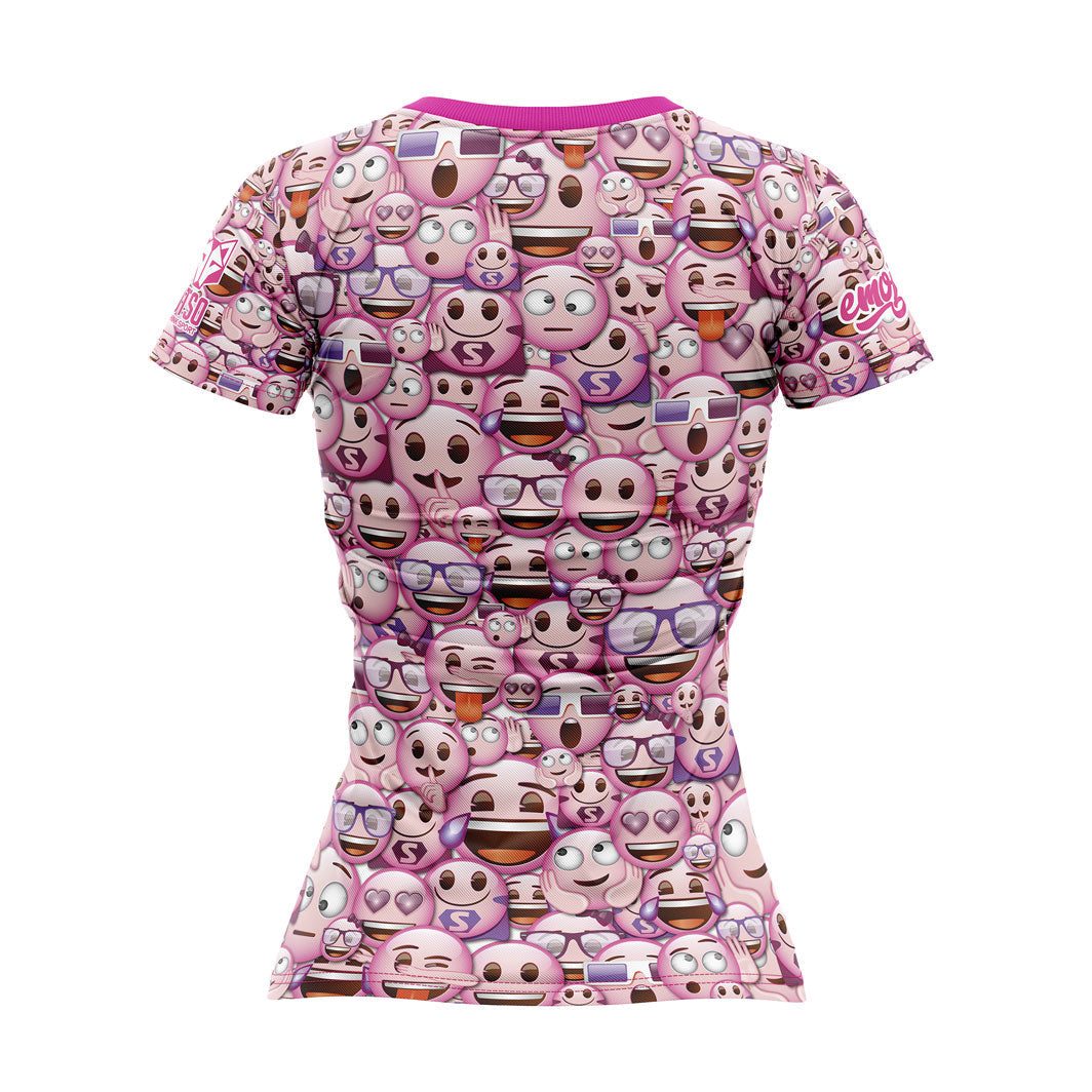 OTSO Damen Kurzarm-Funktionsshirt - Emoji Classic Pink – Produktansicht 2