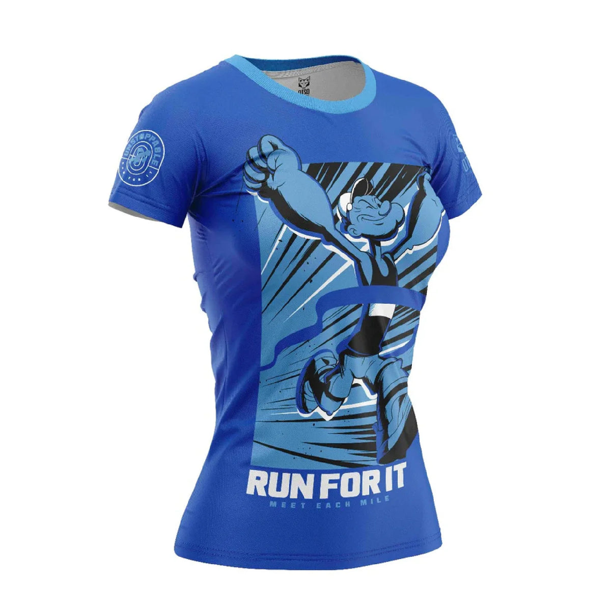 OTSO Damen Kurzarm-Funktionsshirt - Popeye Run For It – Produktansicht