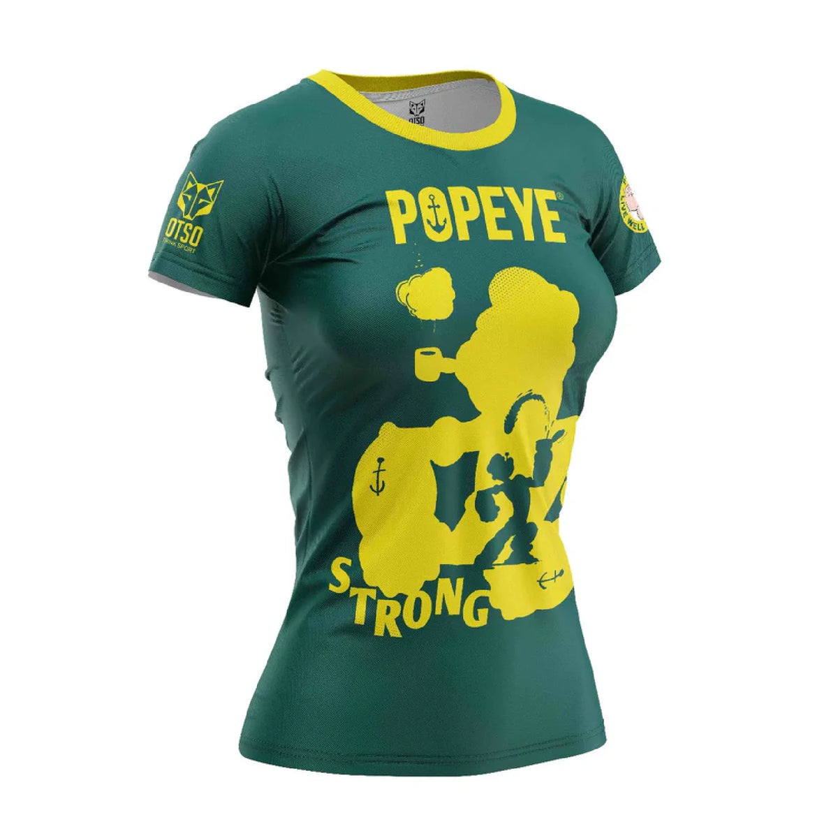 OTSO Damen Kurzarm-Funktionsshirt - Popeye Strong – Produktansicht
