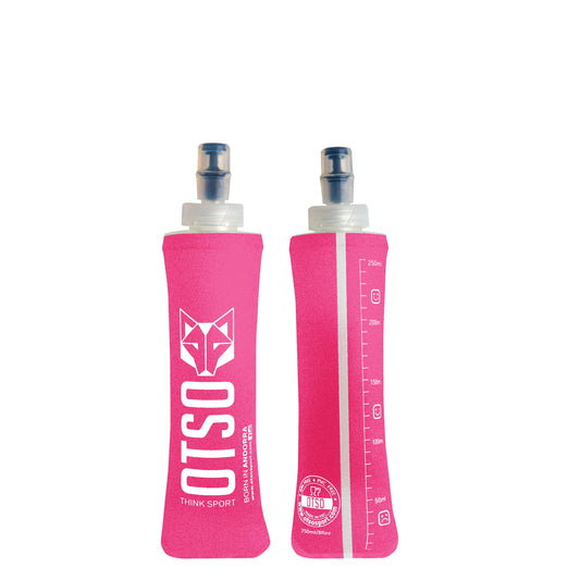 OTSO Faltbare Trinkflasche (Soft Flask) 250 ml – kleiner Verschluss - Fluo Pink – Produktansicht