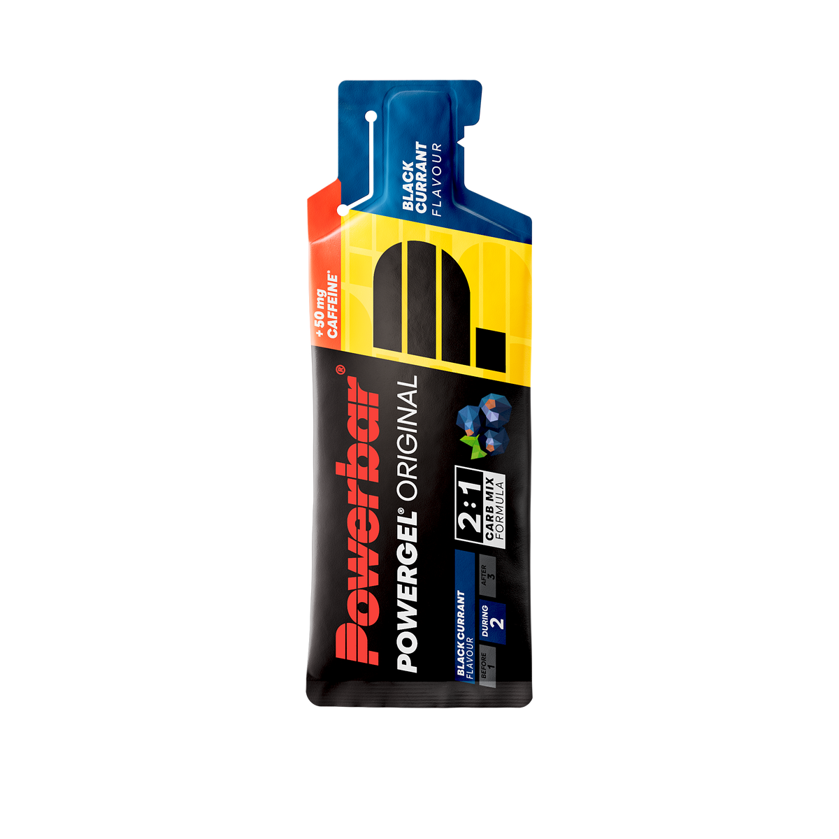 PowerBar PowerGel Original 41 g Black Currant – Energiegel mit Koffein