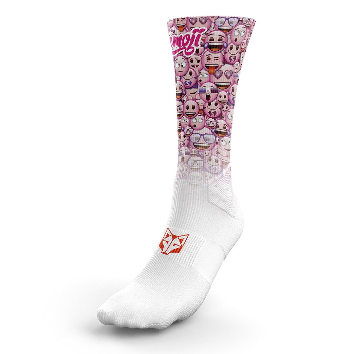 OTSO Sublimierte Sportsocken - Emoji Classic Pink – Produktansicht