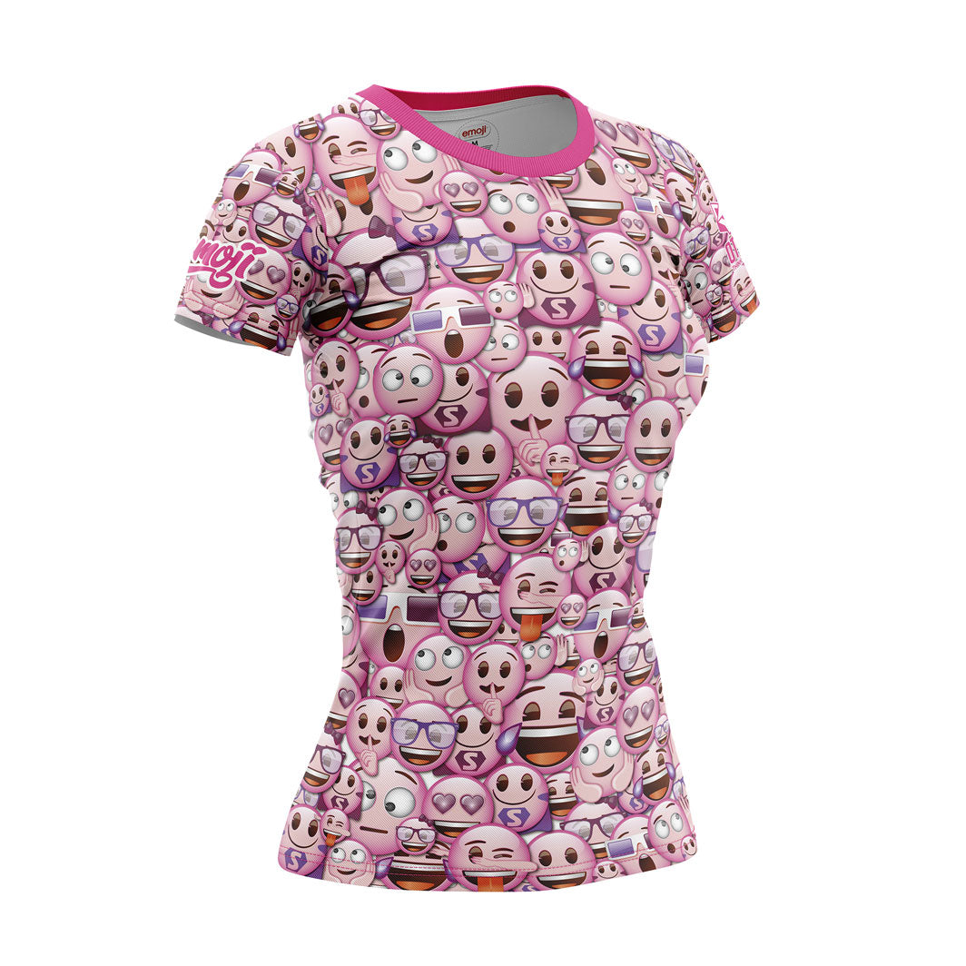 OTSO Damen Kurzarm-Funktionsshirt - Emoji Classic Pink – Produktansicht