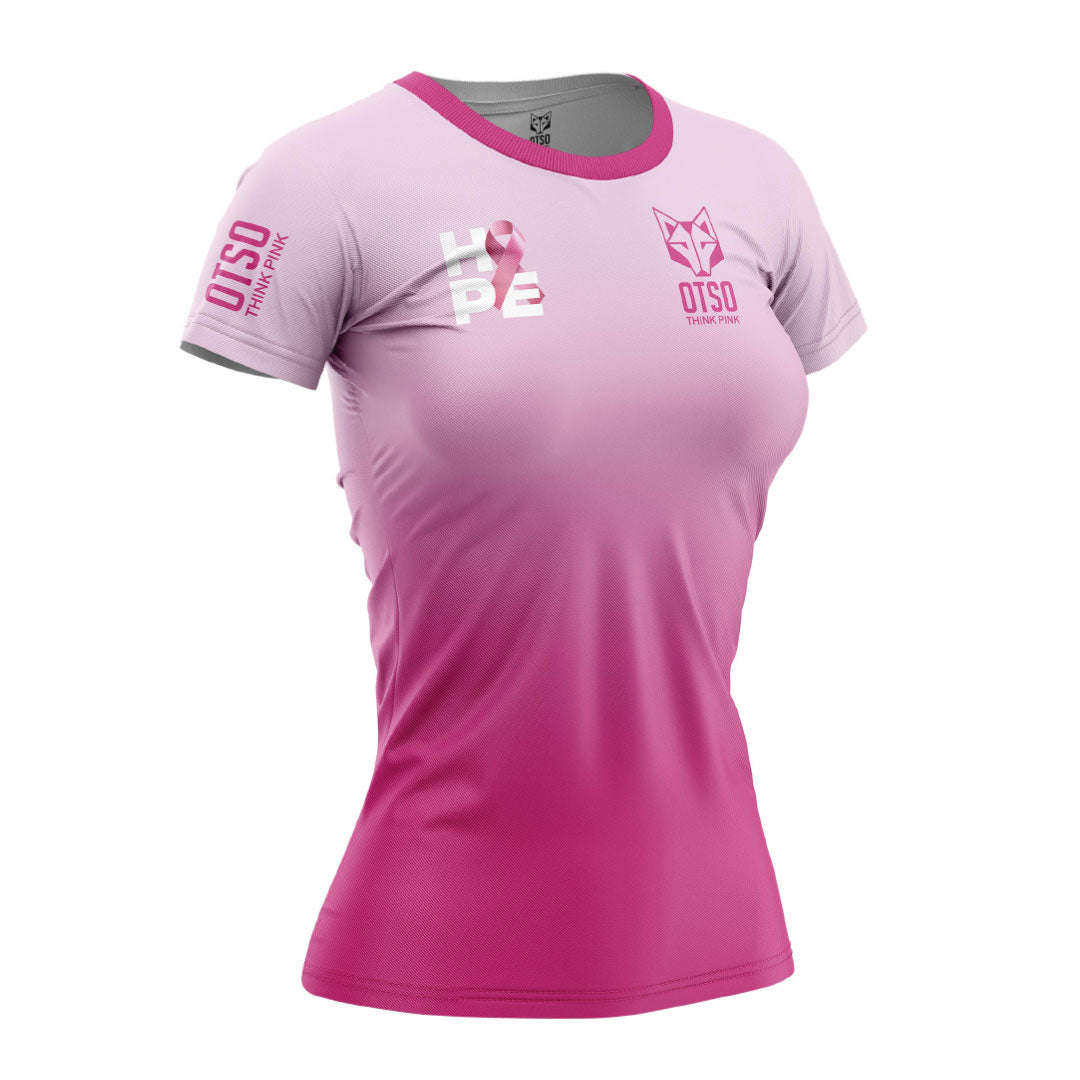 OTSO Damen Kurzarm-Funktionsshirt - Gegen Brustkrebs – Produktansicht
