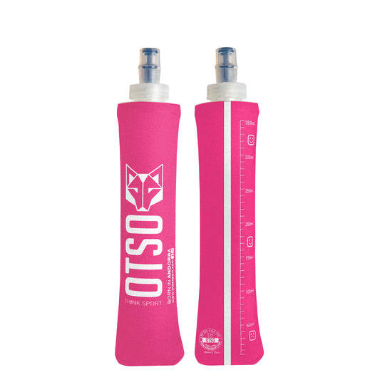 OTSO Faltbare Trinkflasche (Soft Flask) 350 ml – kleiner Verschluss - Fluo Pink – Produktansicht