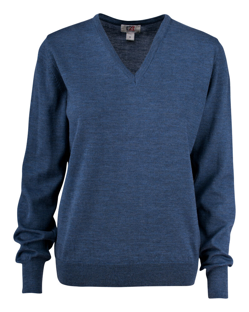 Everett V-Neck WMN von Cutter & Buck – Denim Melange