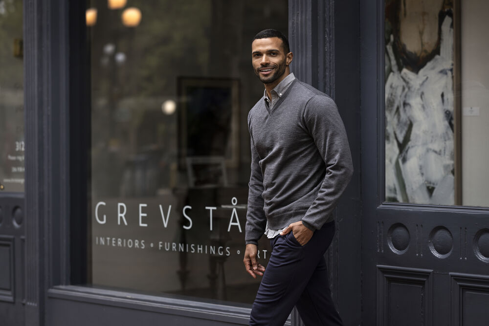Everett V-neck Men von Cutter & Buck – Red