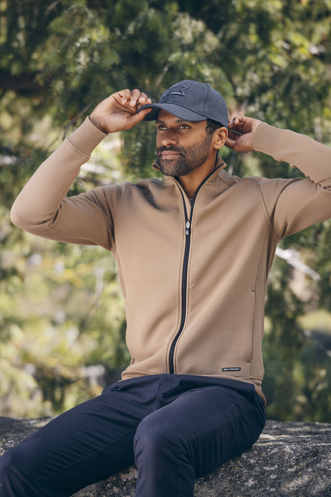Pemberton Cardigan Full Zip Men von Cutter & Buck – Khaki