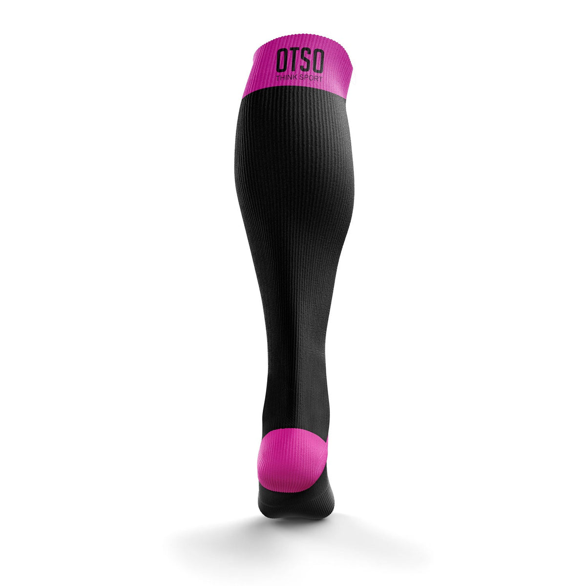 OTSO Recovery-Kompressionssocken - Black & Fluo Pink – Produktansicht 3