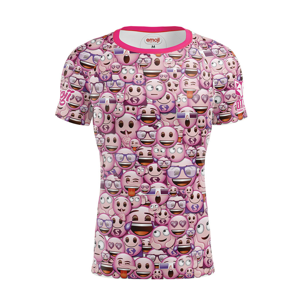 OTSO Herren Kurzarm-Funktionsshirt - Emoji Classic Pink – Produktansicht