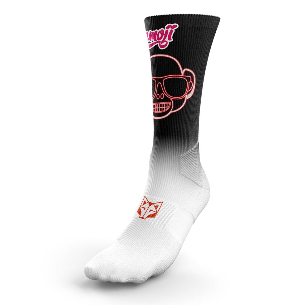 OTSO Sublimierte Sportsocken - Emoji Monkey Neon – Produktansicht