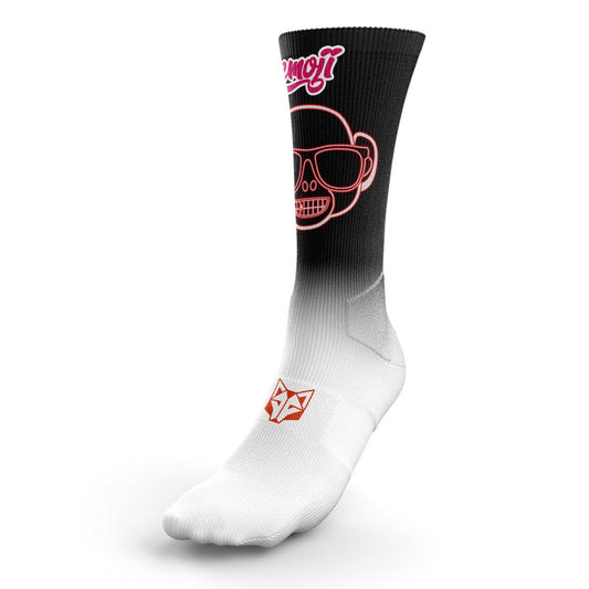 OTSO Sublimierte Sportsocken - Emoji Monkey Neon – Produktansicht