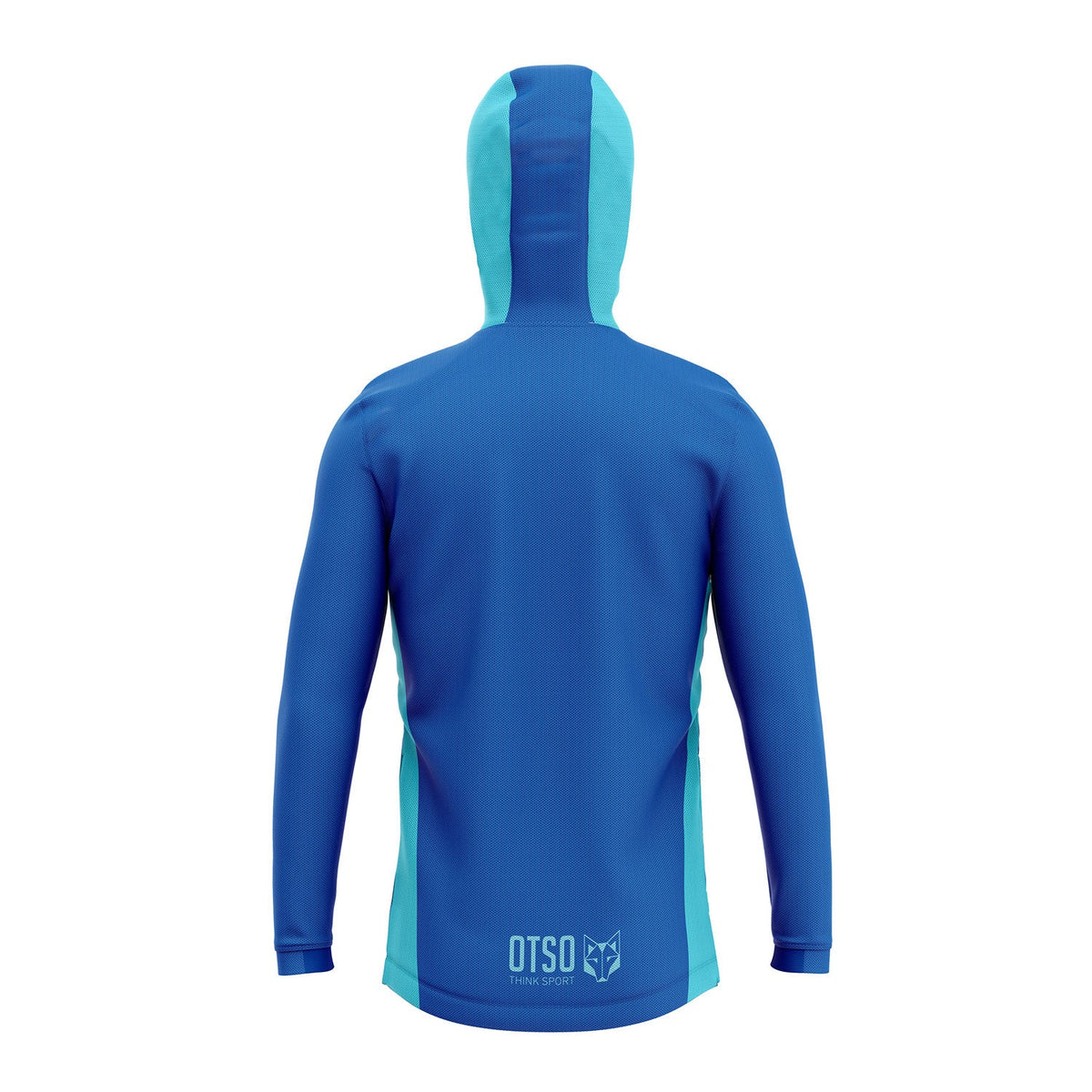 OTSO Unisex Sport-Hoodie - Electric Blue & Light Blue – Produktansicht 2