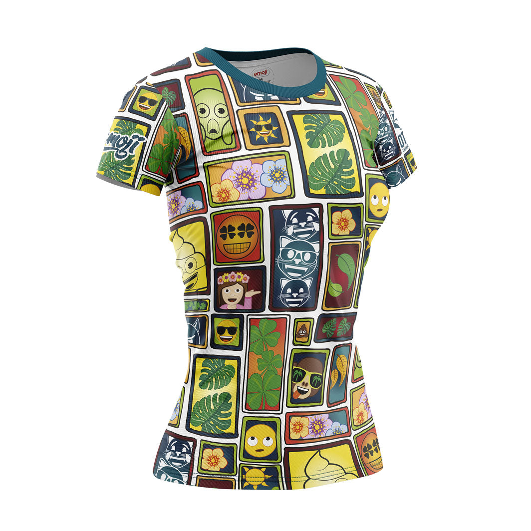 OTSO Damen Kurzarm-Funktionsshirt - Emoji Portrait – Produktansicht