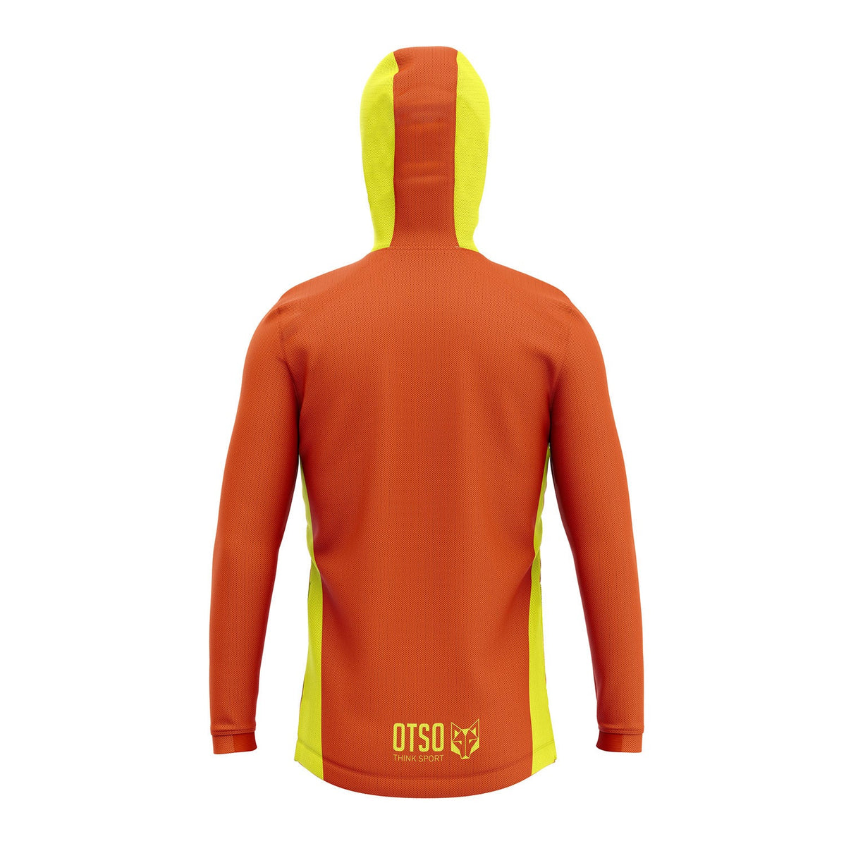 OTSO Unisex Sport-Hoodie - Fluo Orange & Fluo Yellow – Produktansicht 2