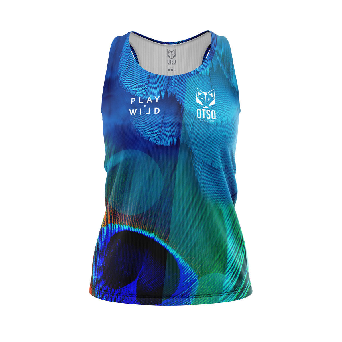 OTSO Damen Padel-Singlet - Blue Birds – Produktansicht
