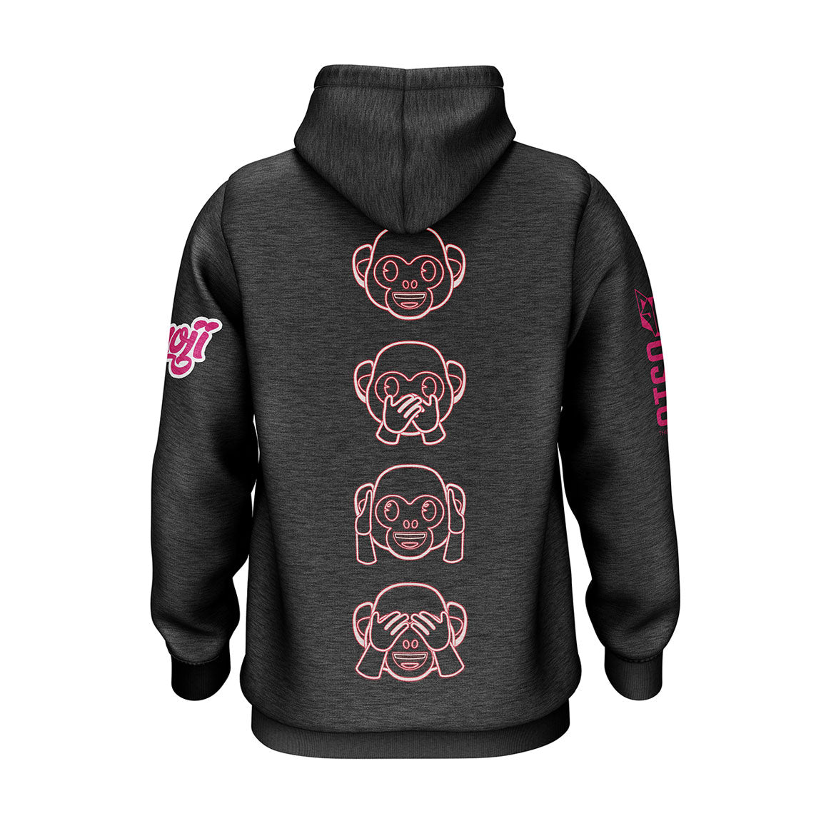 OTSO Hoodie - Emoji Monkey Neon – Produktansicht 2