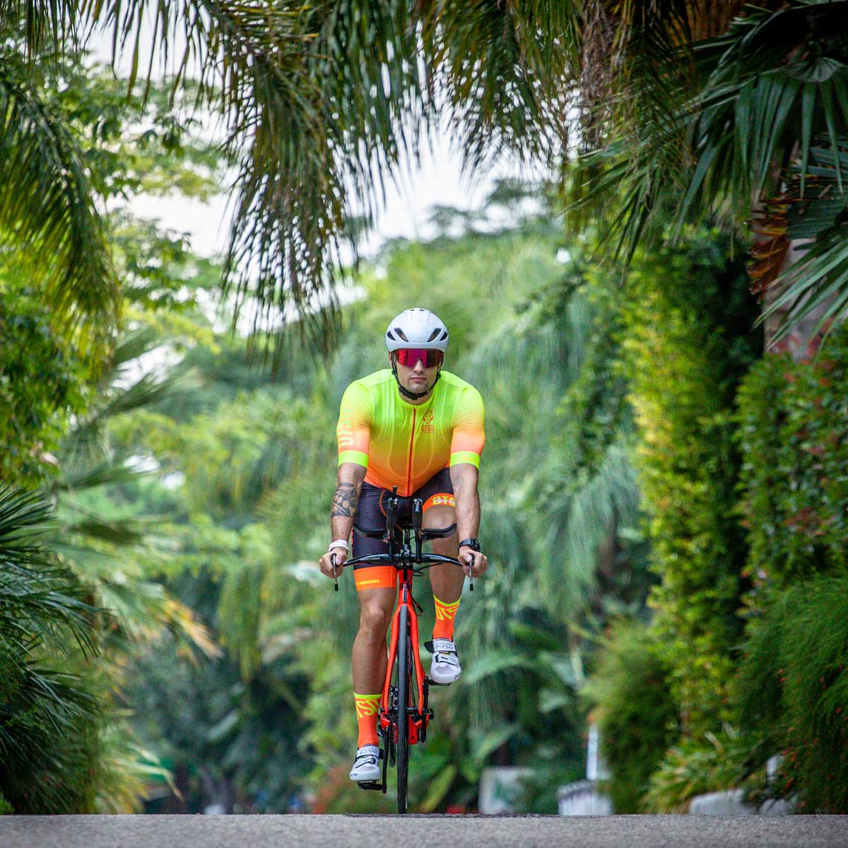 OTSO Fahrradsocken High Cut - Fluo Orange – Produktansicht 3