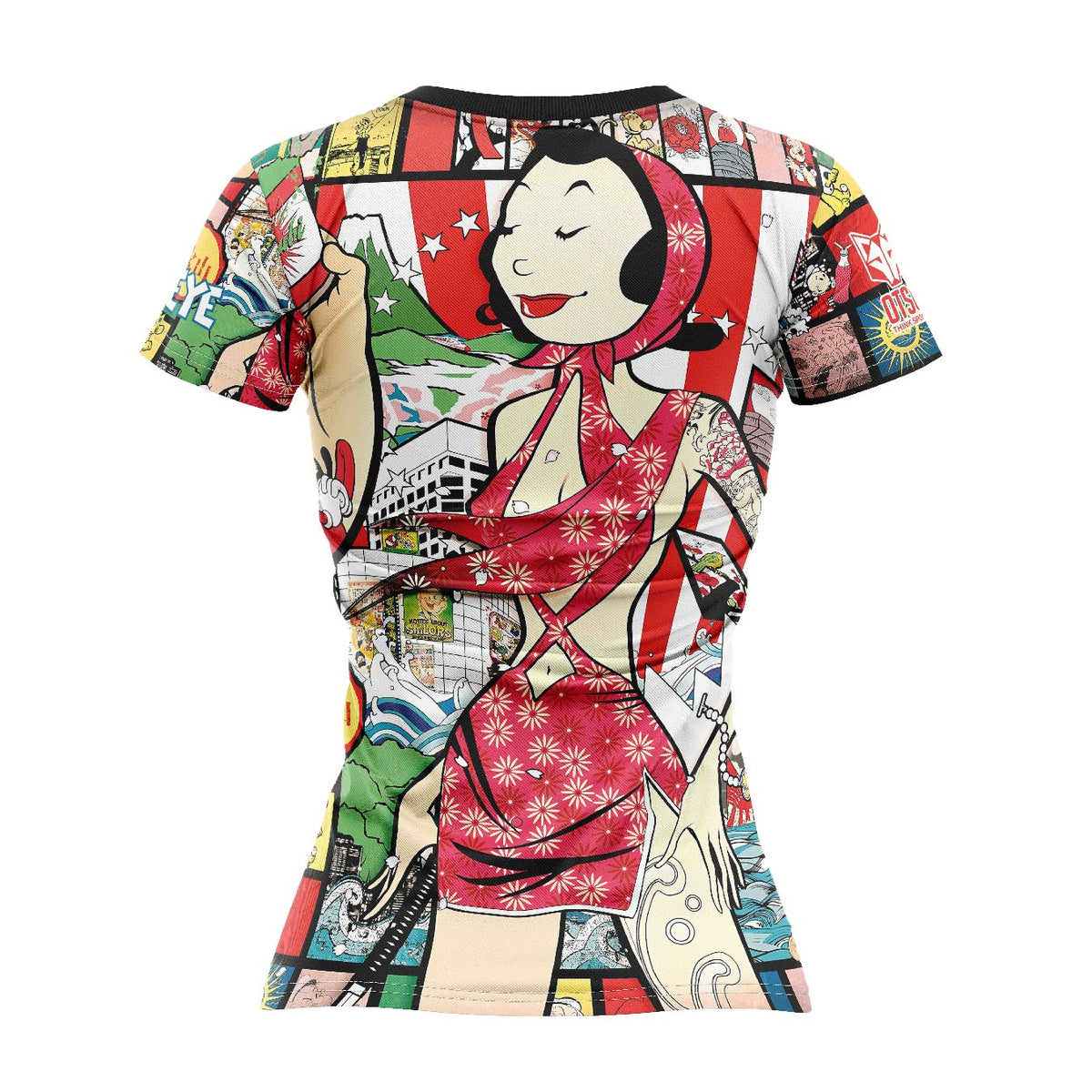OTSO Damen Kurzarm-Funktionsshirt - Popeye Art Show – Produktansicht 2