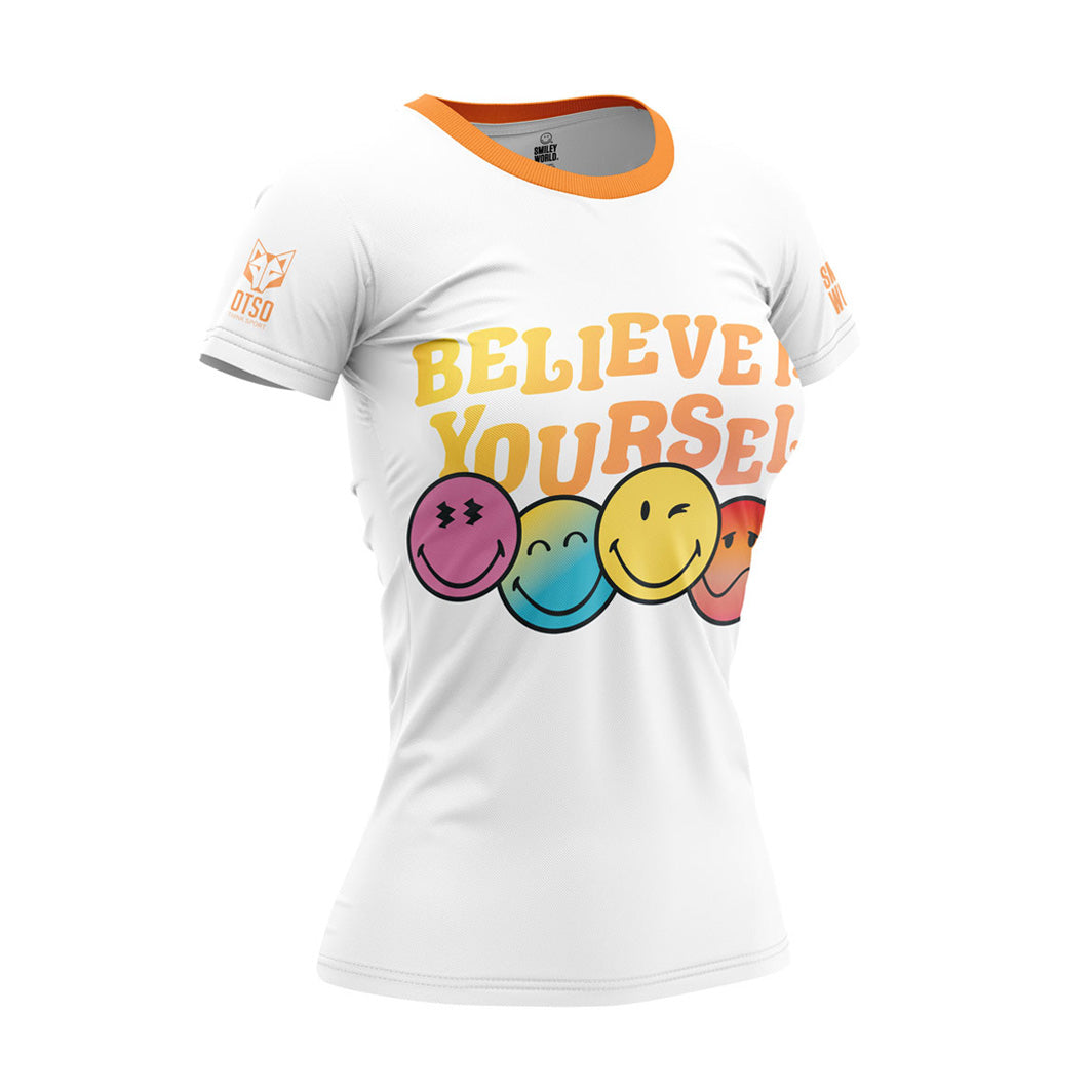 OTSO Damen Kurzarm-Funktionsshirt - S.W.Smiley Believe – Produktansicht