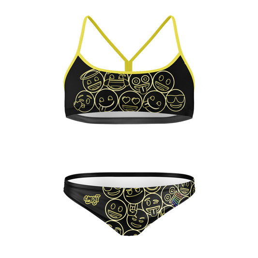 OTSO Sportbikini - Emoji Neon Faces – Produktansicht