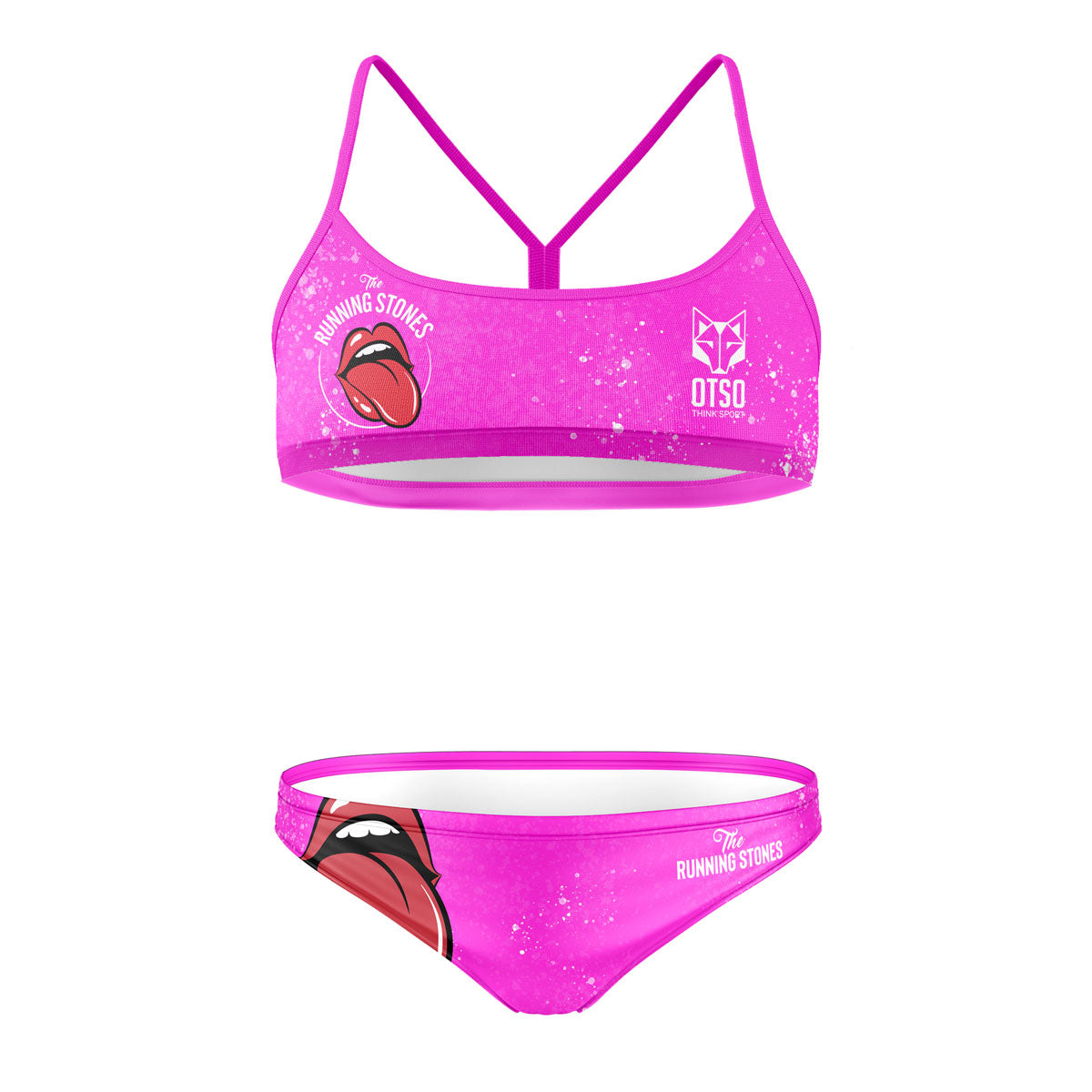 OTSO Sportbikini - Running Stones Pink – Produktansicht