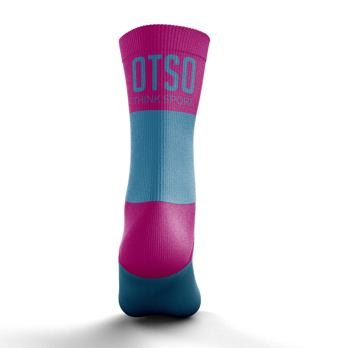 OTSO Multisport-Socken Medium Cut - Light Blue & Fluo Pink – Produktansicht 2