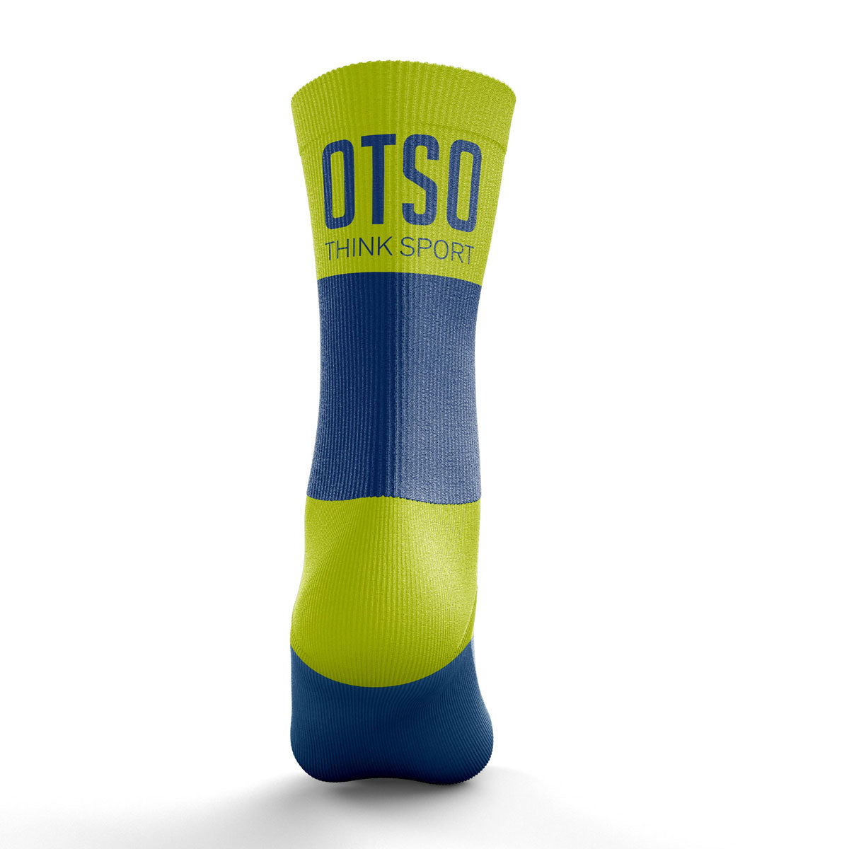 OTSO Multisport-Socken Medium Cut - Electric Blue & Fluo Yellow – Produktansicht 2