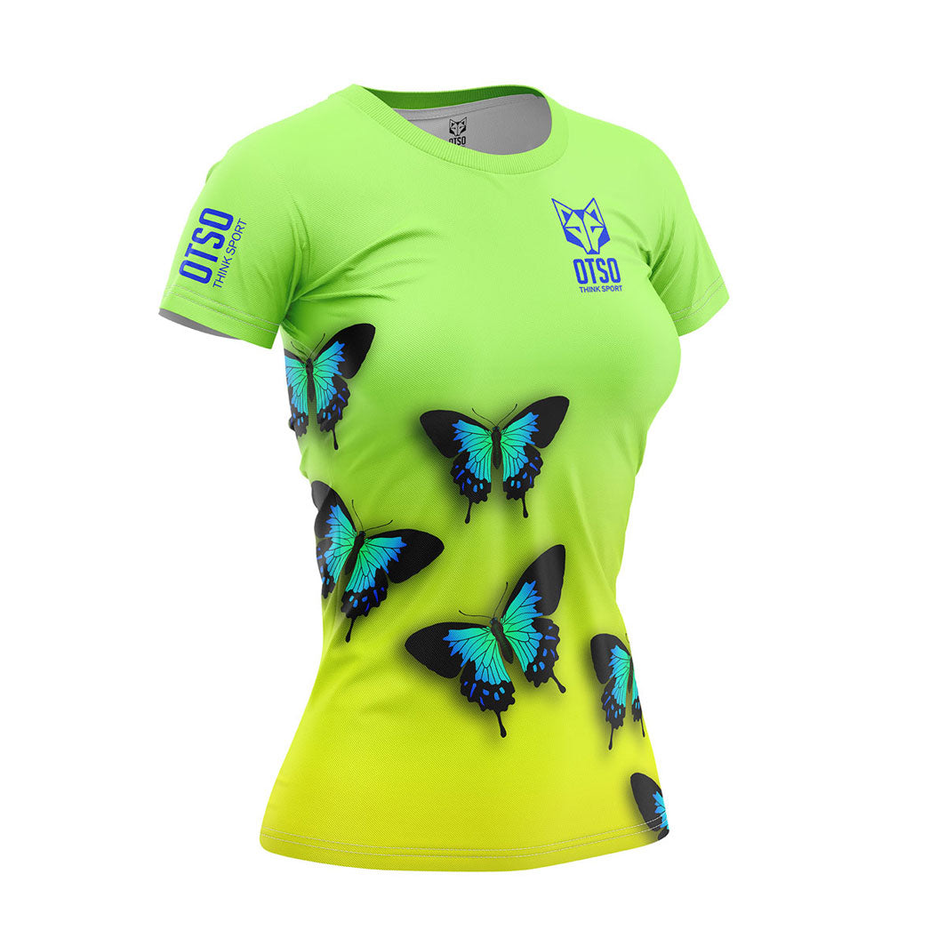 OTSO Damen Kurzarm-Funktionsshirt - Butterfly – Produktansicht