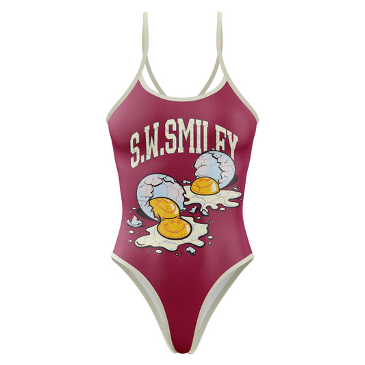 OTSO Damen Badeanzug - S.W.Smiley Concrete Canvas Egg – Produktansicht